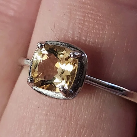 Natural Citrine 925 Sterling Silver Adjustable Ring - Picture 2 of 7